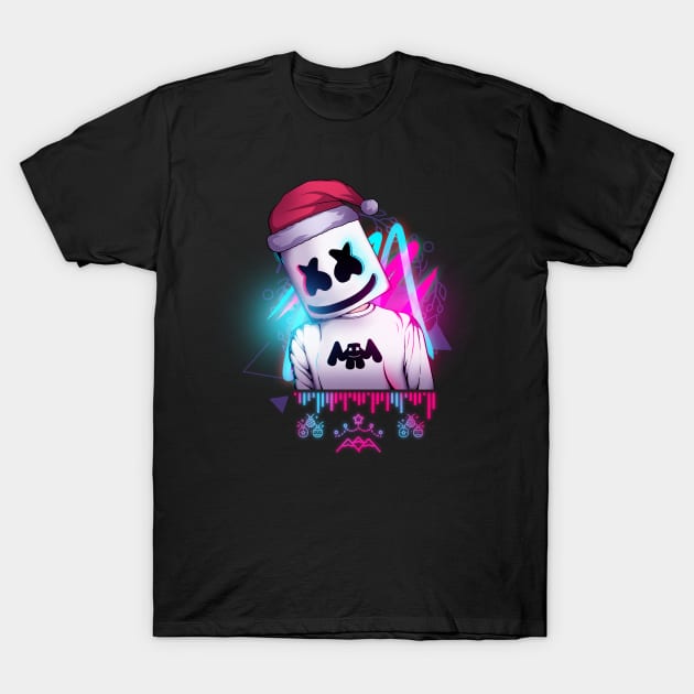 Marshmello \\ neon Merry Christmas T-Shirt by DenielHast